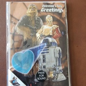 Star Wars Valentine's Day Card with NO Sound - Blue and Gold